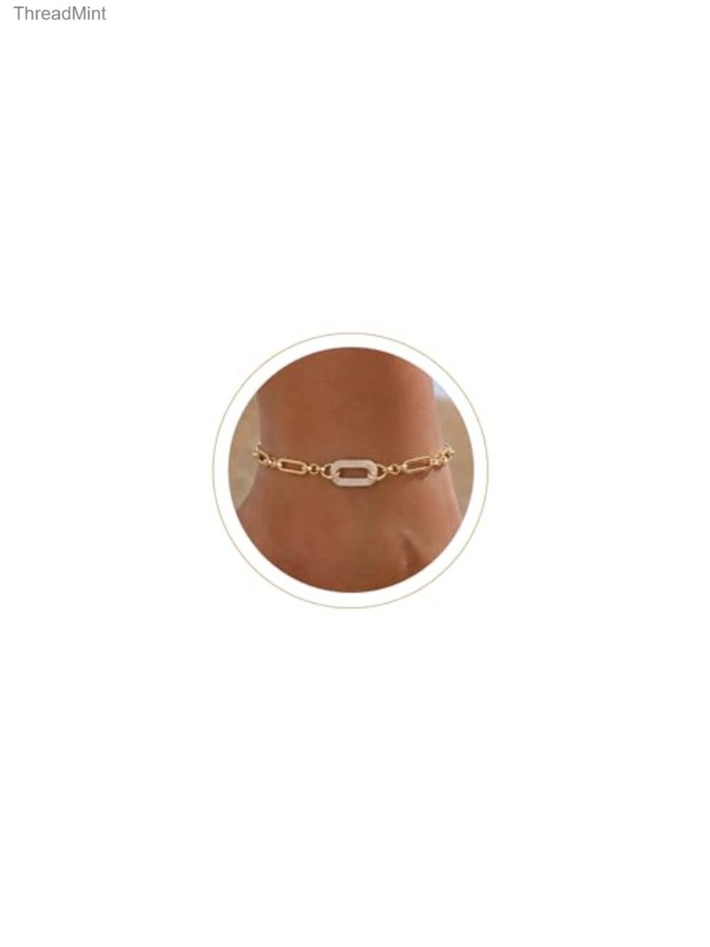 Waterproof 14K Gold Plated Cuban Link Anklet for Women